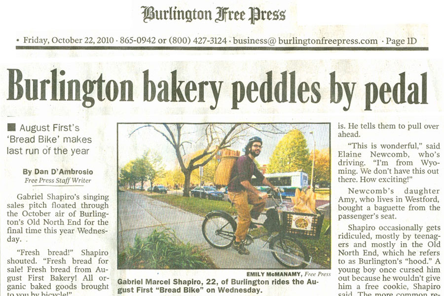 Burlington Bakery Peddles by Pedal