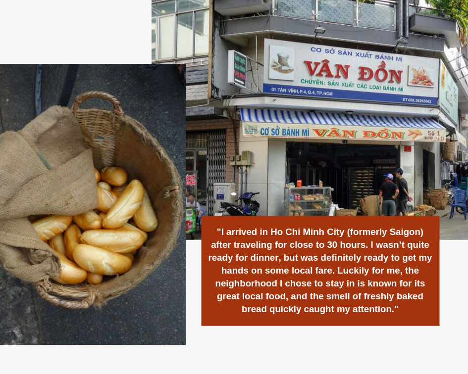 Bánh mi sandwich with Jodi in Vietnam